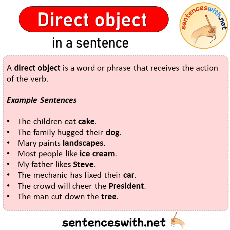 Direct object in a Sentence, Sentences of Direct object in English