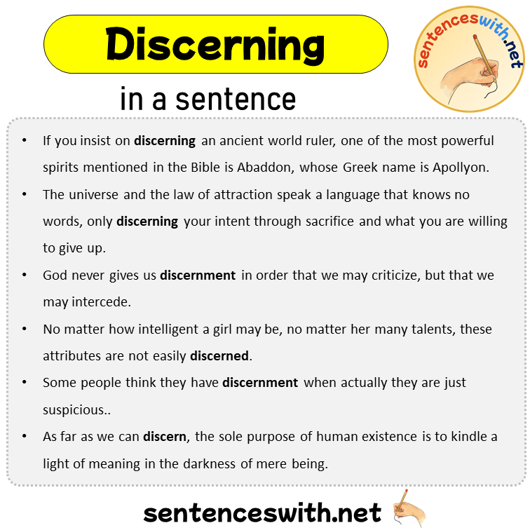 Discerning in a Sentence, Sentences of Discerning in English