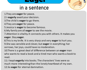 Eager in a Sentence, Sentences of Eager in English