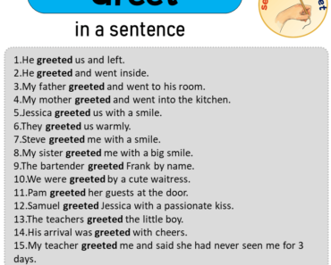 Greet in a Sentence, Sentences of Greet in English