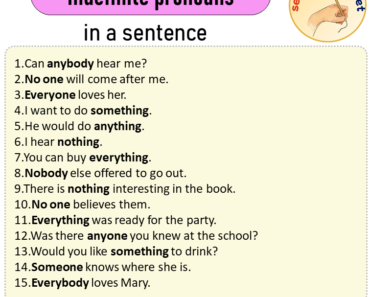Indefinite Pronouns in a Sentence, Sentences of Indefinite Pronouns in English Examples