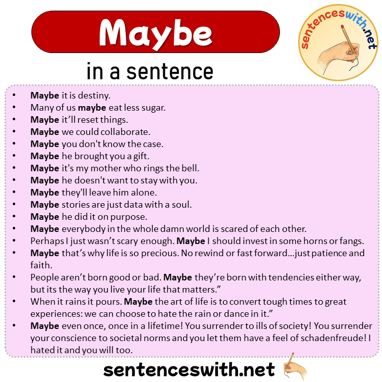 Maybe in a Sentence, Sentences of Maybe in English