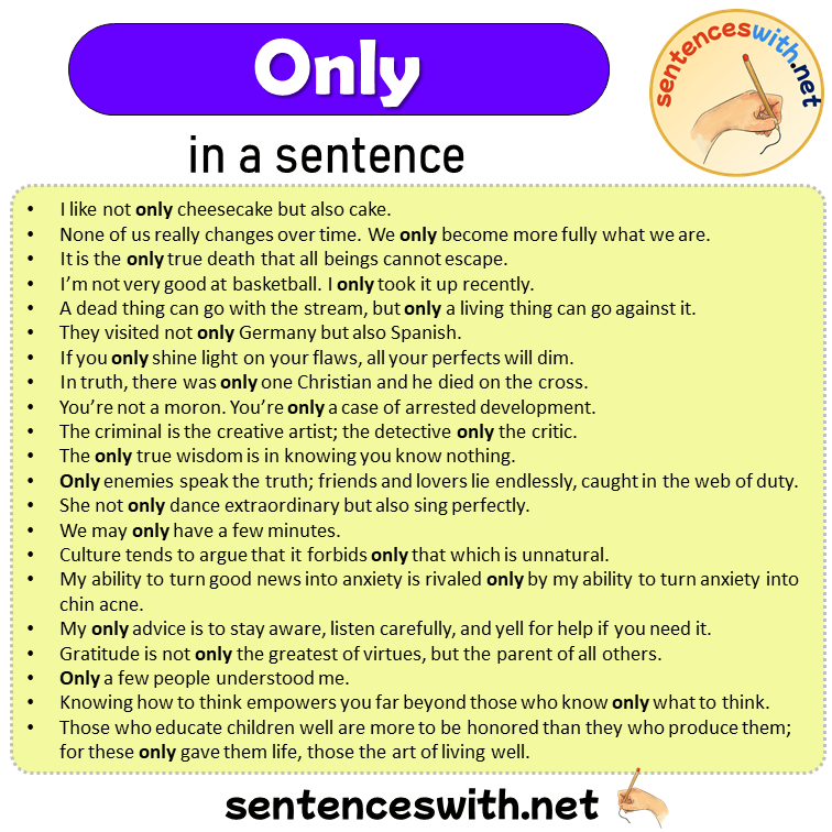 Only in a Sentence, Sentences of Only in English