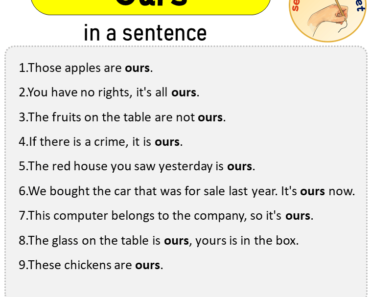 Ours in a Sentence, Sentences of Ours in English