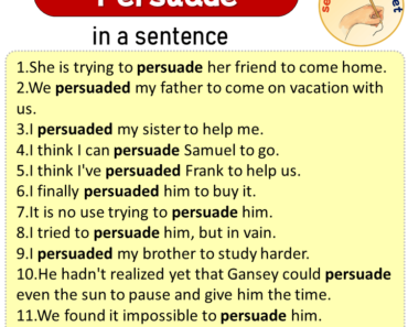 Persuade in a Sentence, Sentences of Persuade in English