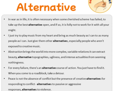 Sentences with Alternative, Sentences about Alternative in English