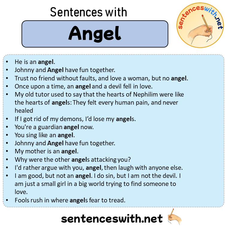 Sentences with Angel, Sentences about Angel in English