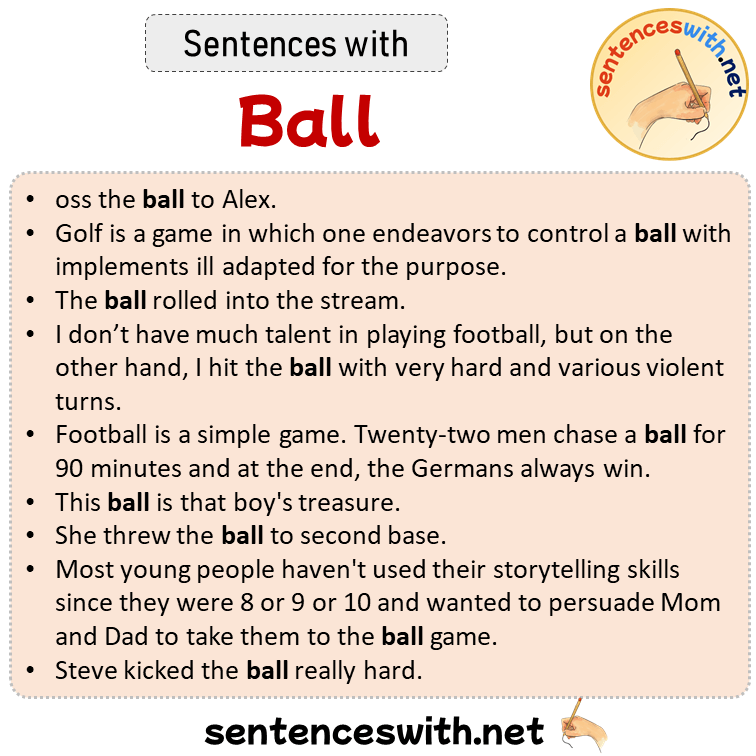Sentences with Ball, Sentences about Ball in English