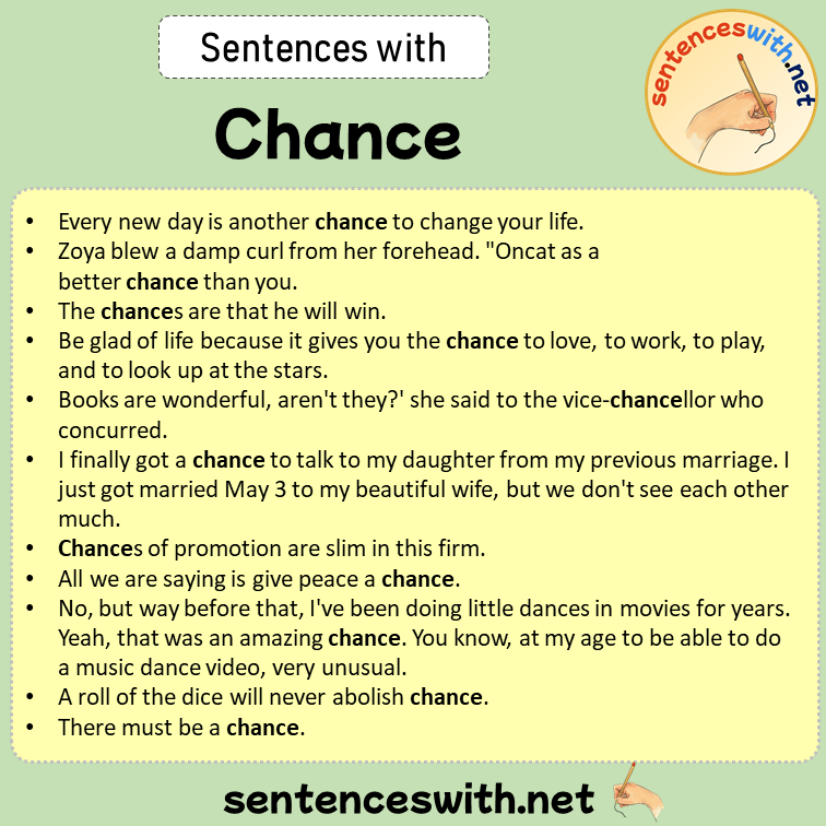 Sentences with Chance, Sentences about Chance in English