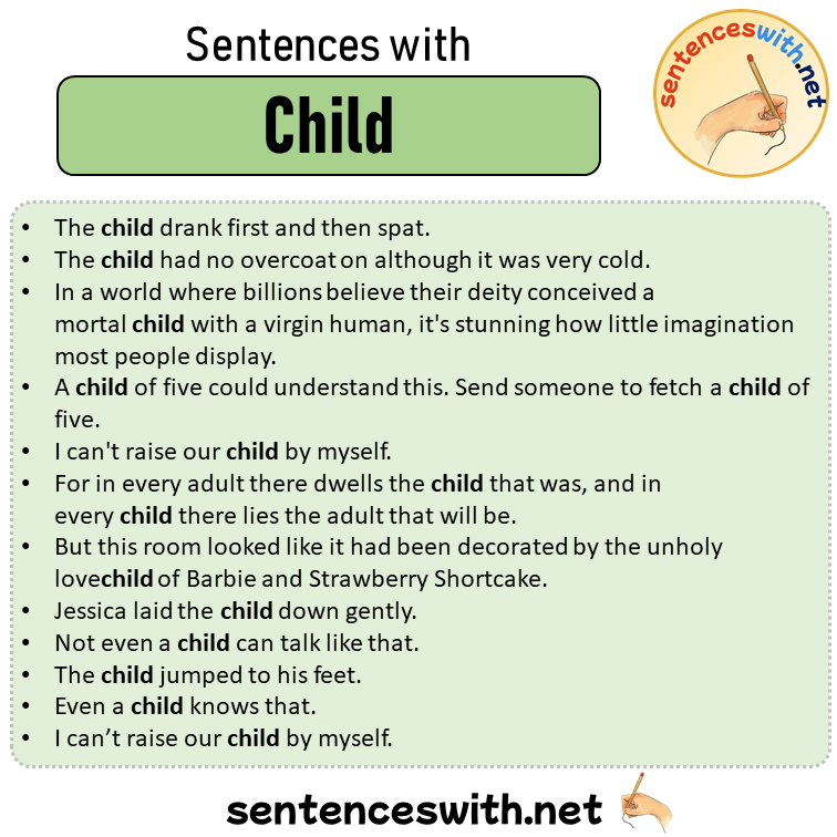 Sentences with Child, Sentences about Child in English