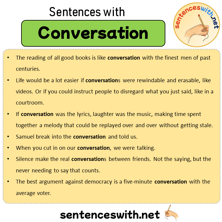 Sentences with Conversation, Sentences about Conversation in English