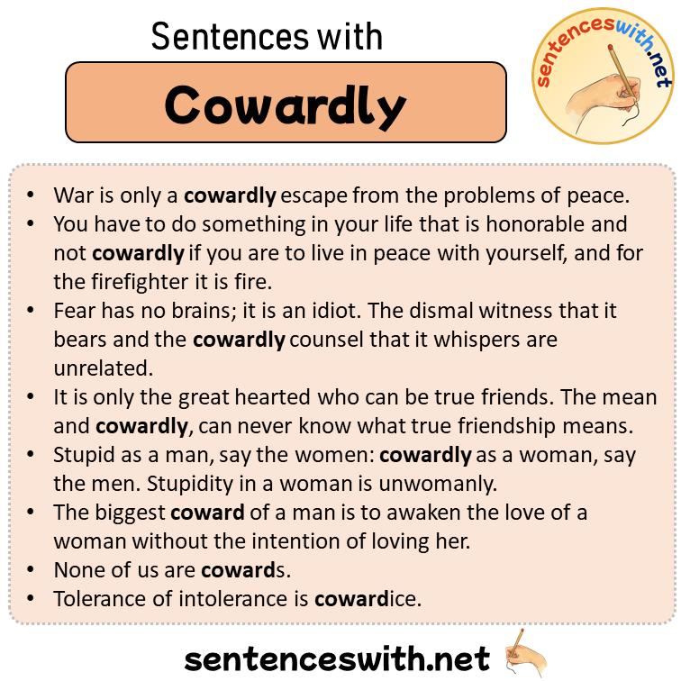 Sentences with Cowardly, Sentences about Cowardly in English