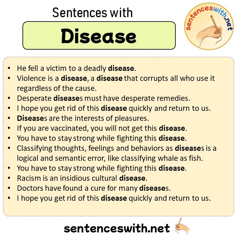 Sentences with Disease, Sentences about Disease in English