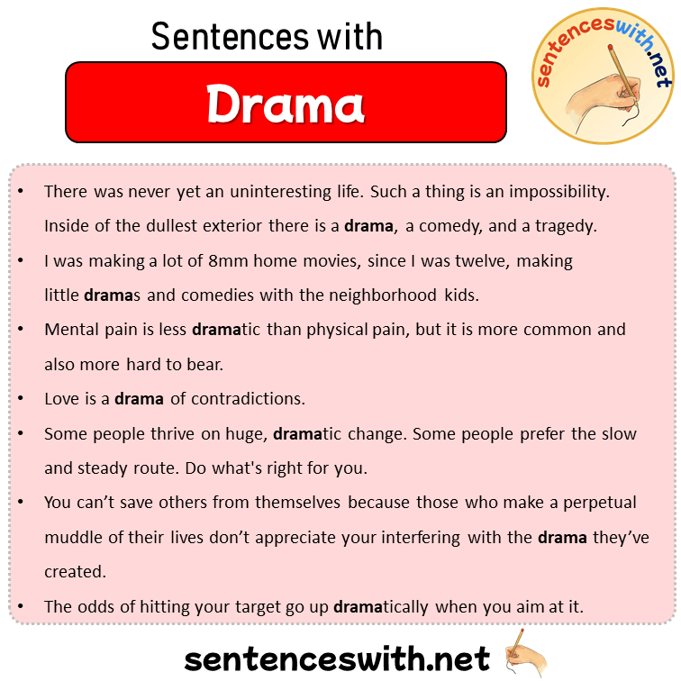 Sentences with Drama, Sentences about Drama in English