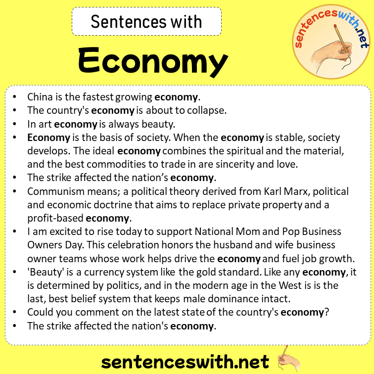 Sentences with Economy, Sentences about Economy in English