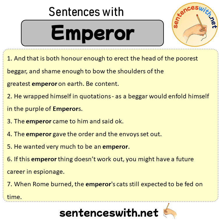 Sentences with Emperor, Sentences about Emperor in English