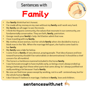 thesis sentence for family