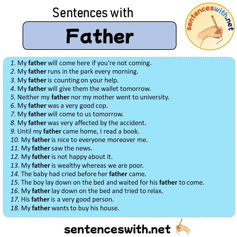 Sentences with Father, 50 Sentences about Father in English