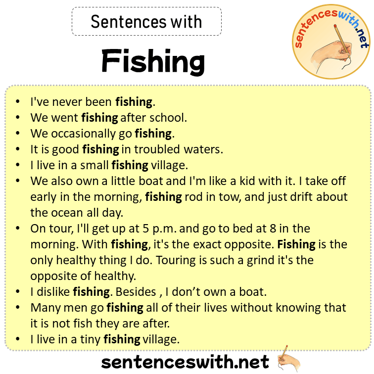 Sentences with Fishing, Sentences about Fishing in English