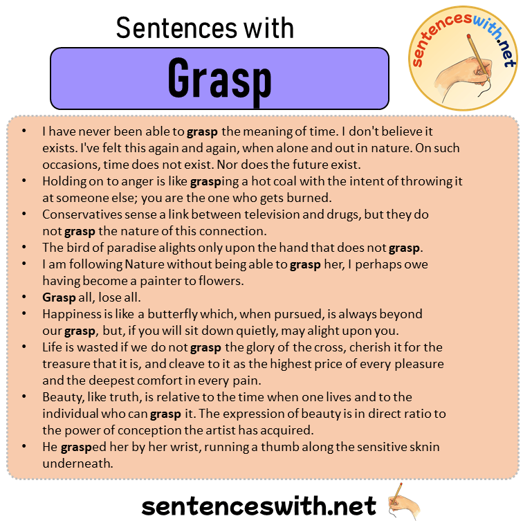 Sentences with Grasp, Sentences about Grasp in English