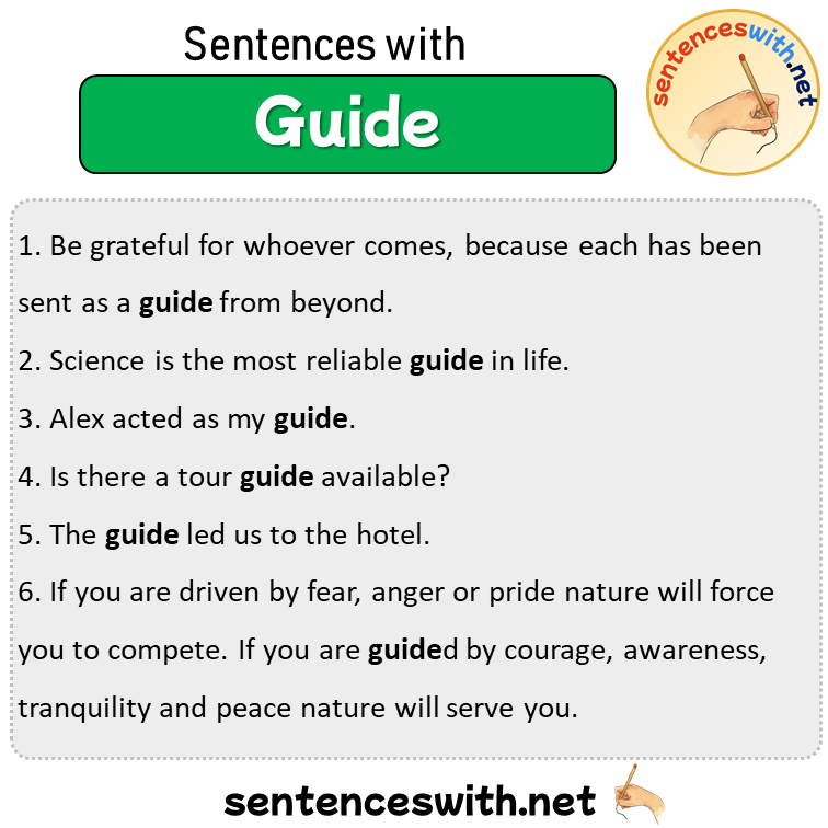 Sentences with Guide, Sentences about Guide in English