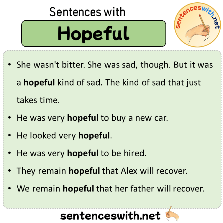 Sentences with Hopeful, Sentences about Hopeful in English