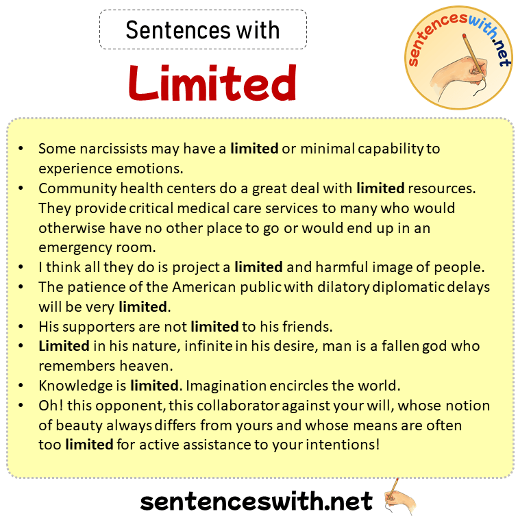 Sentences with Limited, Sentences about Limited in English