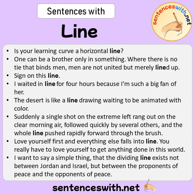 Sentences with Line, Sentences about Line in English