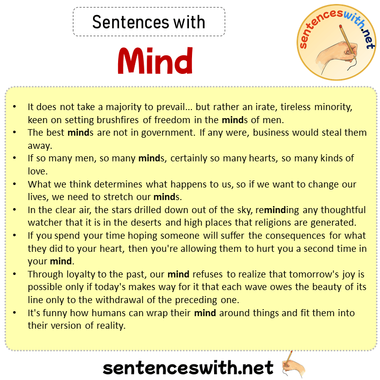 Sentences with Mind, Sentences about Mind in English