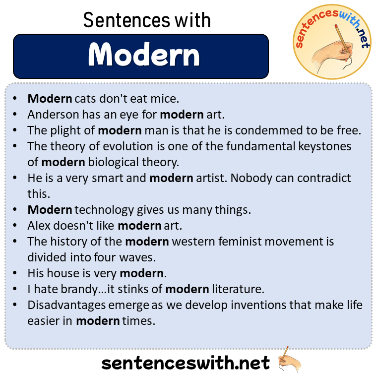 Sentences with Modern, Sentences about Modern in English