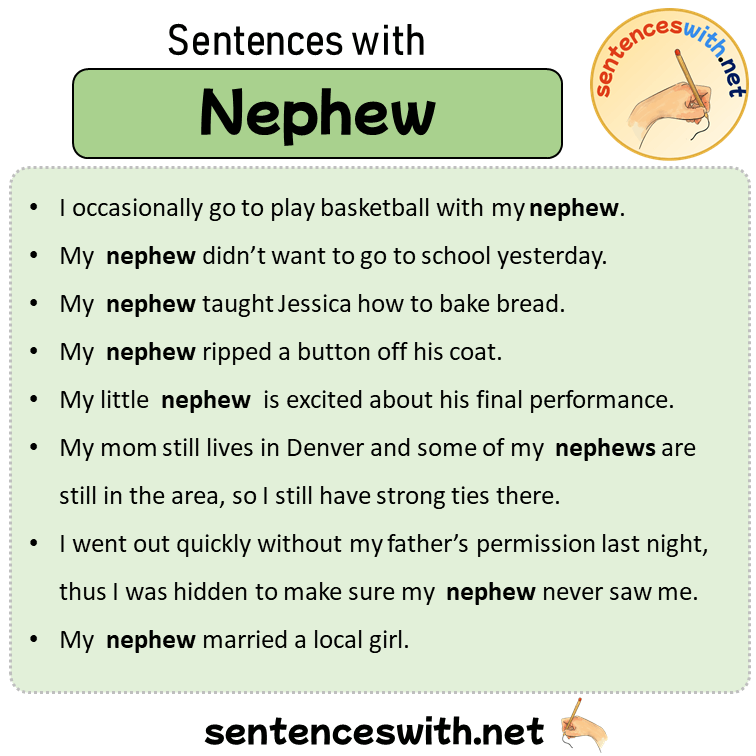 Sentences with Nephew, Sentences about Nephew in English