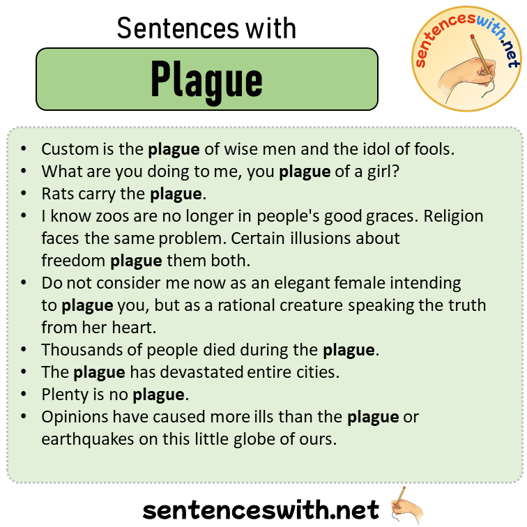 Sentences with Plague, Sentences about Plague in English