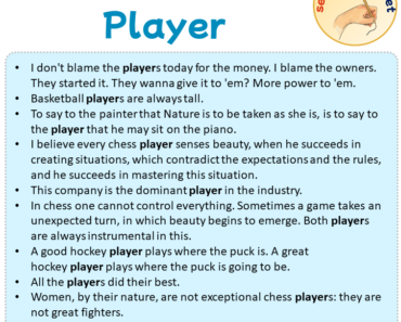 Sentences with Player, Sentences about Player in English