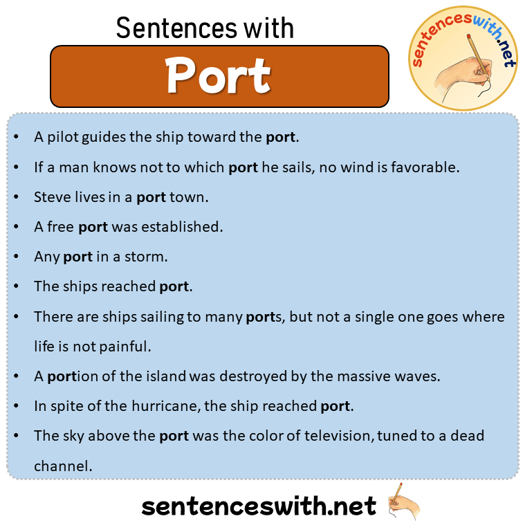 Sentences with Port, Sentences about Port in English