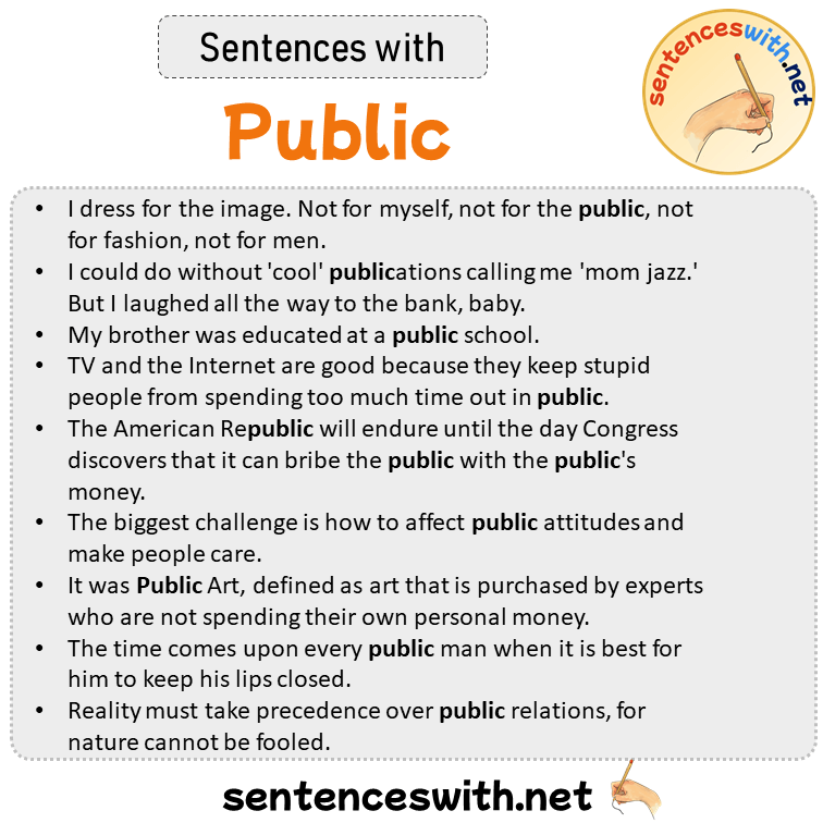 Sentences with Public, Sentences about Public in English
