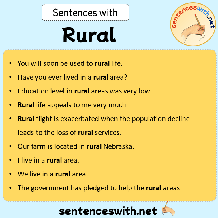 Sentences with Rural, Sentences about Rural in English