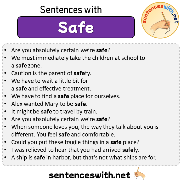 Sentences with Safe, Sentences about Safe in English