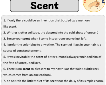 Sentences with Scent, Sentences about Scent in English