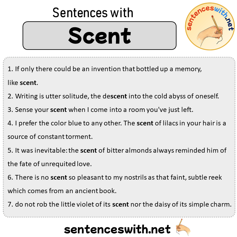 Sentences with Scent, Sentences about Scent in English