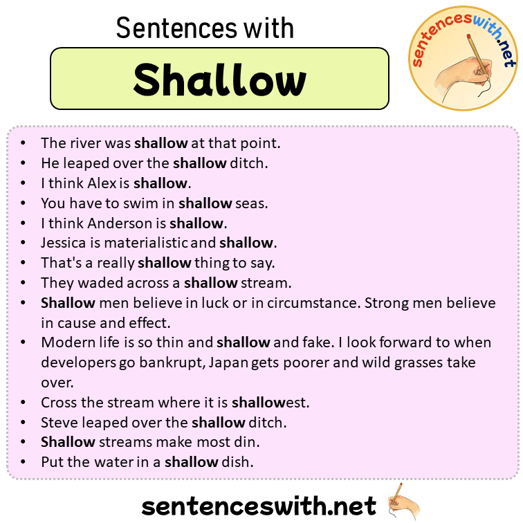 Sentences with Shallow, Sentences about Shallow in English
