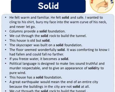 Sentences with Solid, Sentences about Solid in English