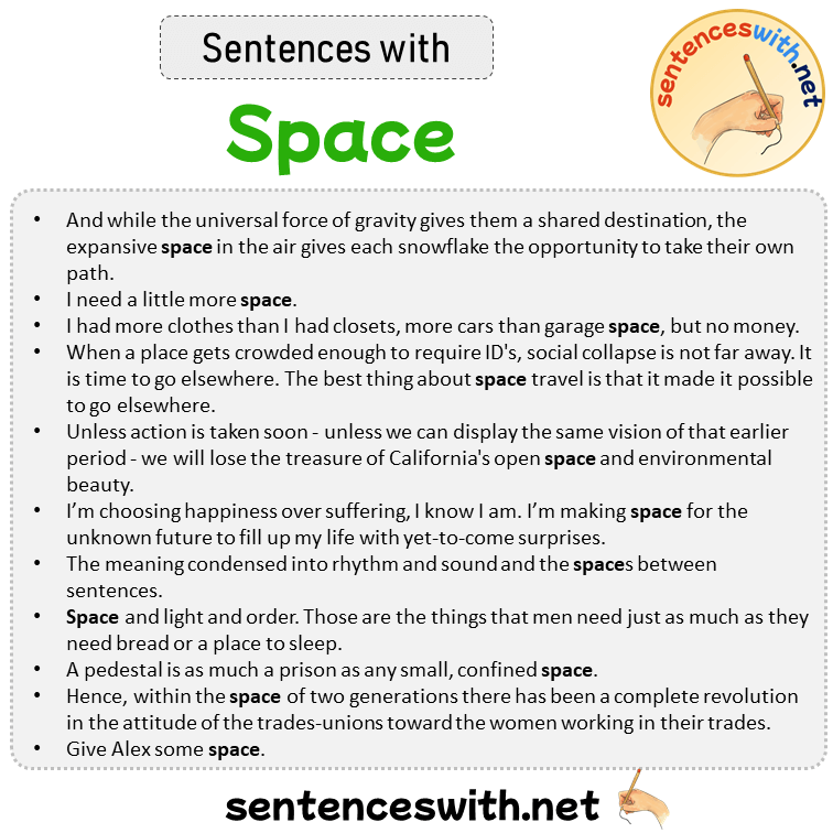 Sentences with Space, Sentences about Space in English