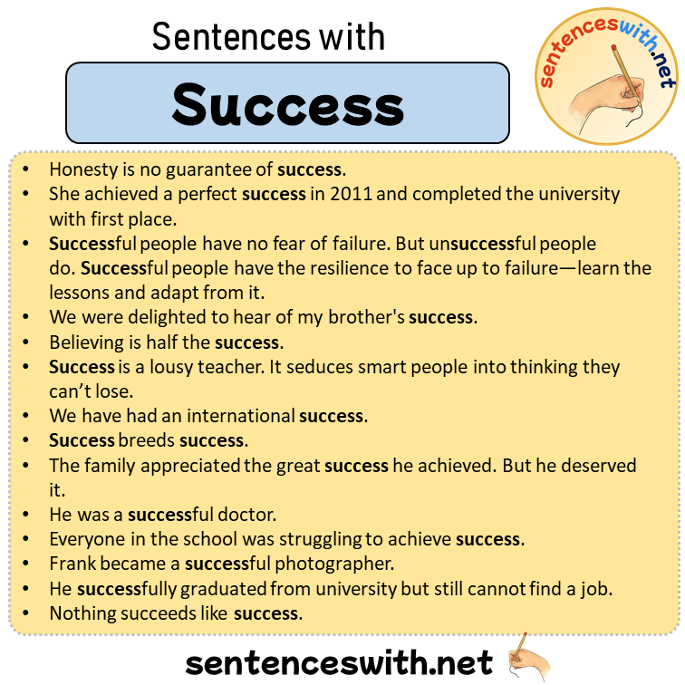 Sentences with Success, Sentences about Success in English