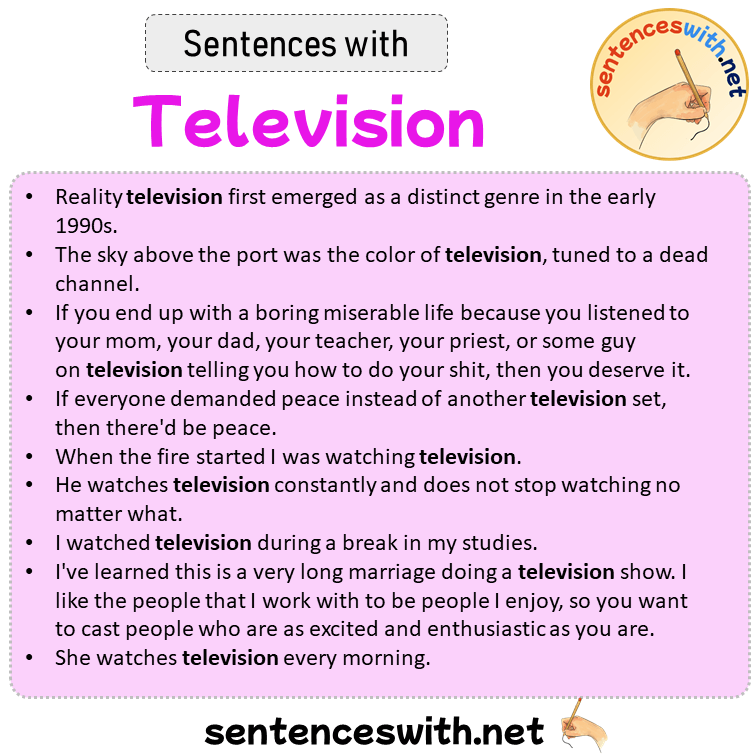 Sentences with Television, Sentences about Television in English