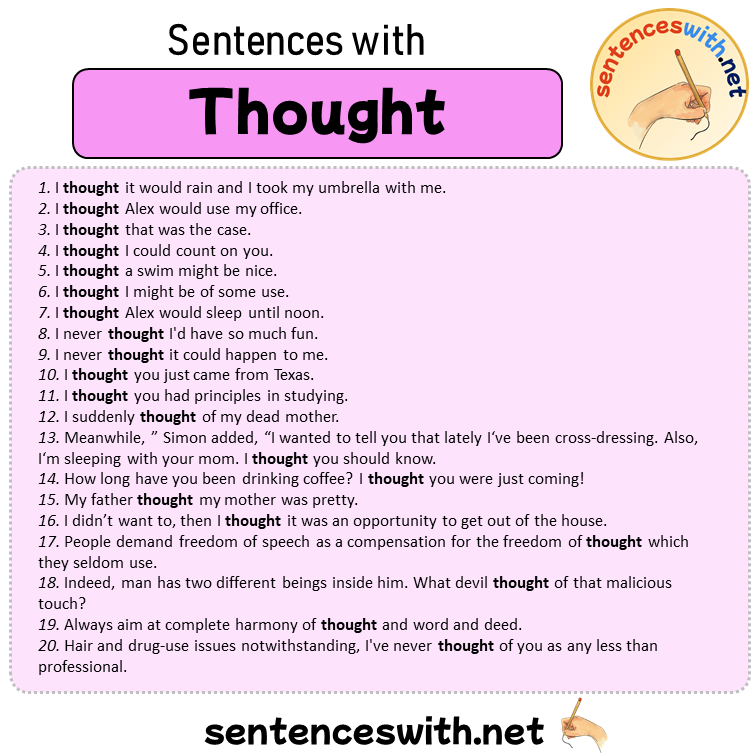 Sentences With Thought 50 Sentences About Thought In English