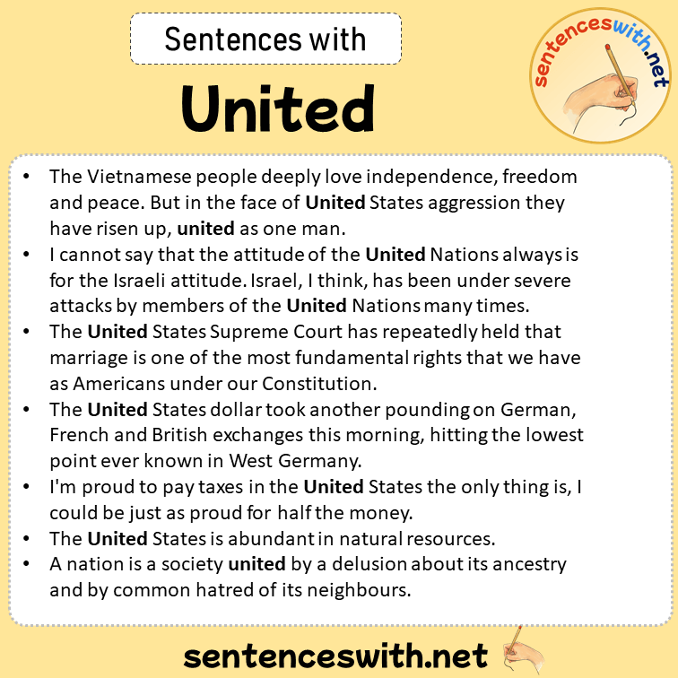 Sentences with United, Sentences about United in English