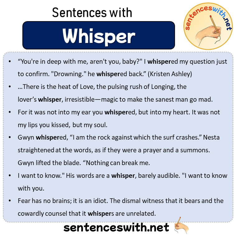 Sentences with Whisper, Sentences about Whisper in English