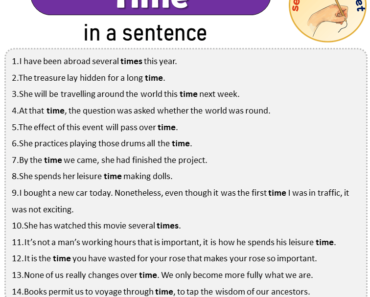 Time in a Sentence, Sentences of Time in English