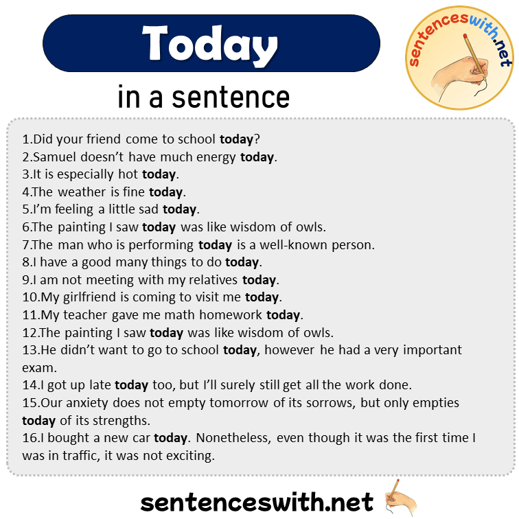 Today in a Sentence, Sentences of Today in English