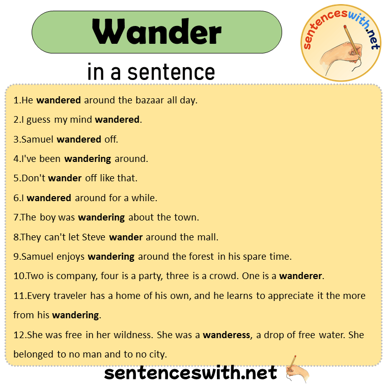 Wander in a Sentence, Sentences of Wander in English